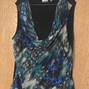 Avenue Vibrant Blue and Black Blouse